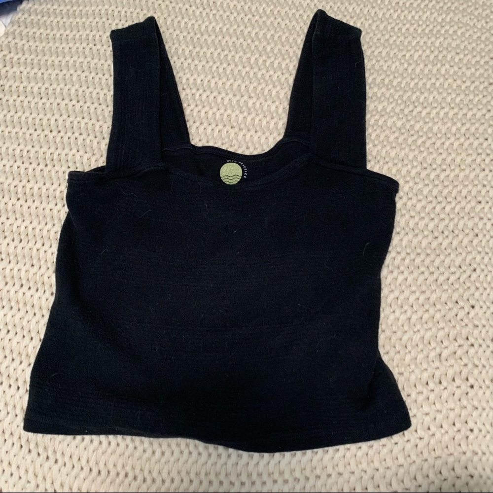 anthropologie daily practice textured square neck lounge tank top